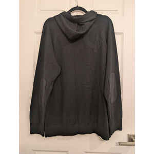 Men's G/FORE 100% Wool Hoodie Hooded Sweater XXL Black Elbow Patch Midlayer